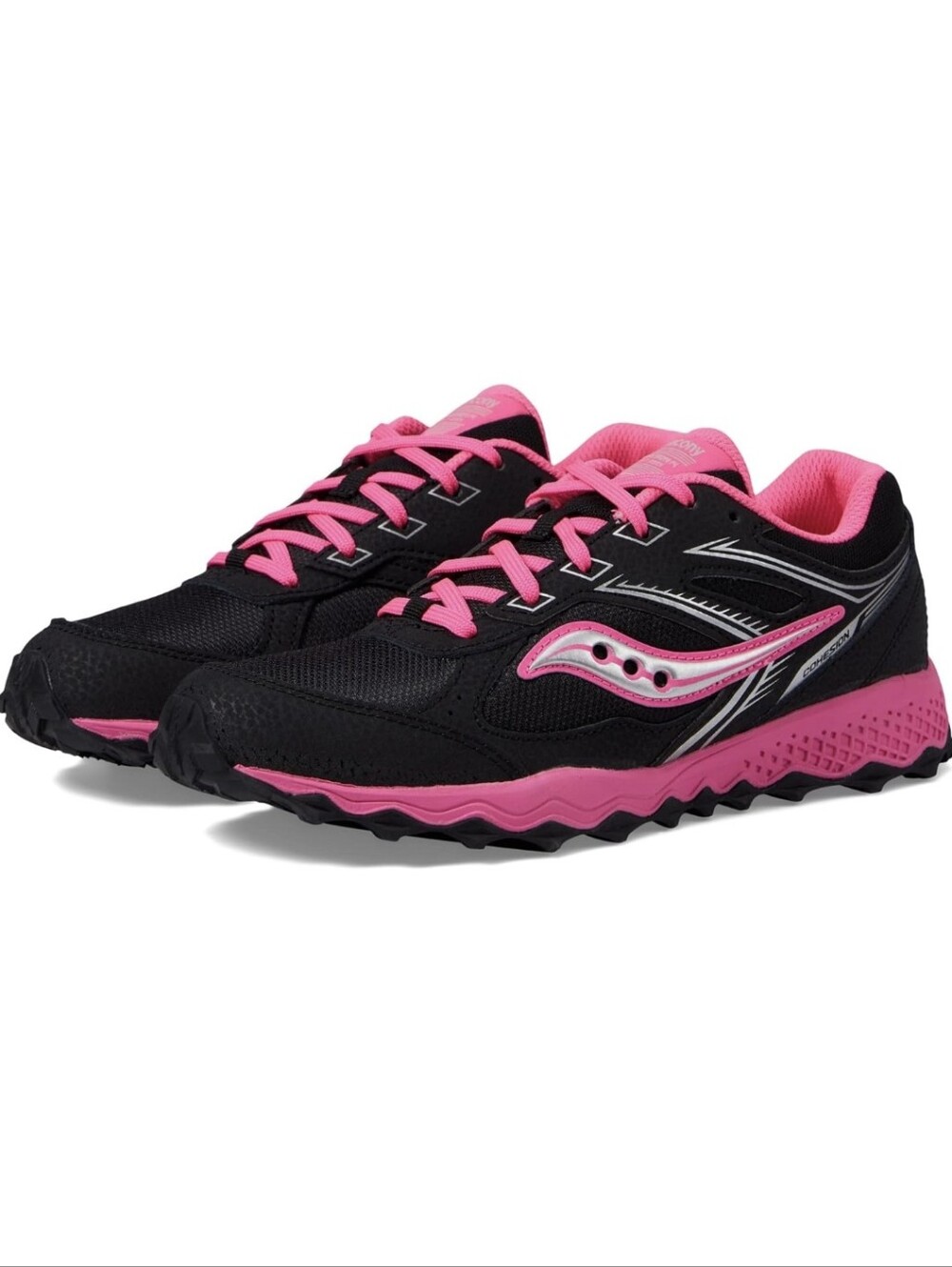 Saucony Childs Black and Hot Pink Athletic Running Shoes